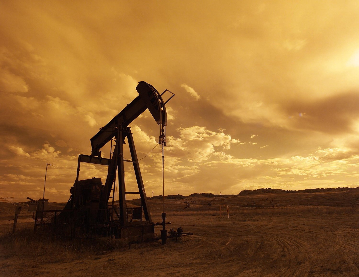 Pumpjack at sunset